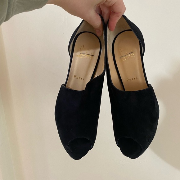 AUTHENTIC CHRISTIAN LOUBOUTIN VEAU VELOURS VERITA 150 BOOTIES 39 SUEDE BLACK - Picture 9 of 16